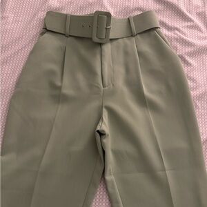 Zara Olive Green High-Waisted Pants